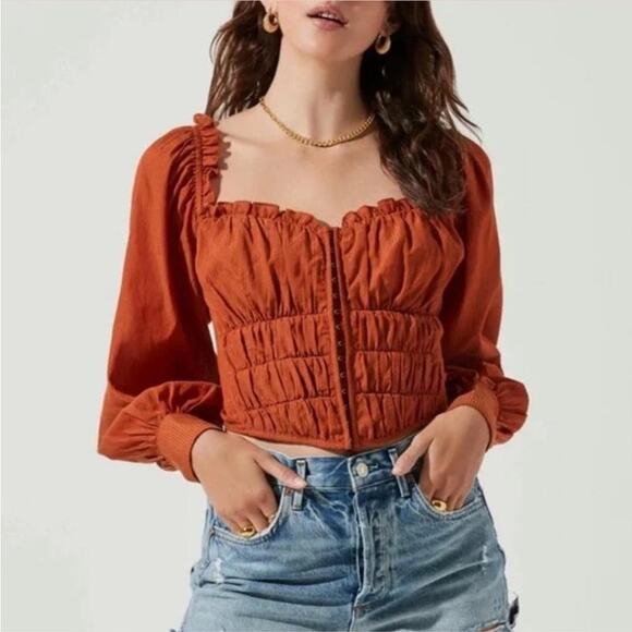 Anthropologie ASTR The Label Amber Sweetheart Top Milkmaid Corset Regency XS NWT - Picture 1 of 9